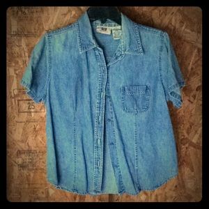 Faded Glory Chambray Button-down Top